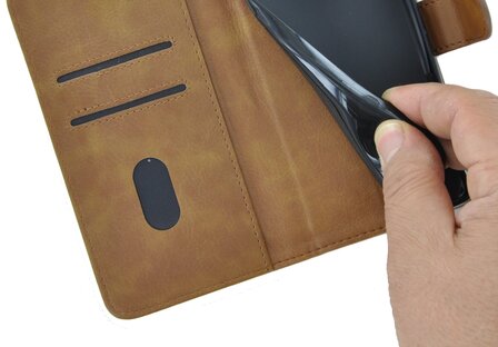 Pearlycase Hoes Wallet Book Case Bruin voor Samsung Galaxy A30s