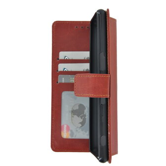Pearlycase Hoes Wallet Book Case Bruin voor Sony Xperia 5