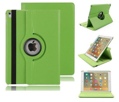 iPad Air 2019 (10,5) hoes Pearlycase.. Kunstleder Hoesje 360&deg; Draaibare Book Case Bescherm Cover Hoes Groen + Screenprotector Tempered Glass