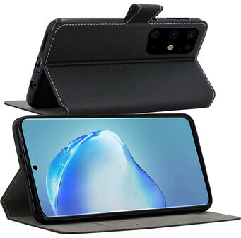 Samsung Galaxy S20 hoes Wallet Book case Hoesje Zwart Y Cover - PU Leder - Pearlycase