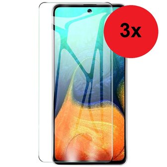 Samsung Galaxy A71 / A71s Screenprotector 3X Tempered Gehard Glas - 3 stuks -  Pearlycase