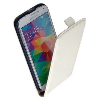 Samsung Galaxy S5  -Leder  Flip case/cover hoesje - Wit