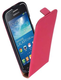 Samsung Galaxy Core Plus G3500  -Leder  Flip case/cover hoesje - Roze