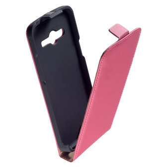 Pearlycase Roze Lederlook Flip case hoesje cover klap hoesje cover Samsung Galaxy Core LTE G386F - Lederlook Flip case klap hoesje cover