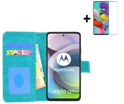 Motorola Moto G 5G Hoesje Turquoise + Screenprotector