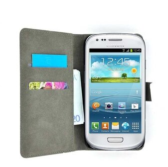 Samsung,galaxy,s3,mini,book,style,wallet,case,blauw