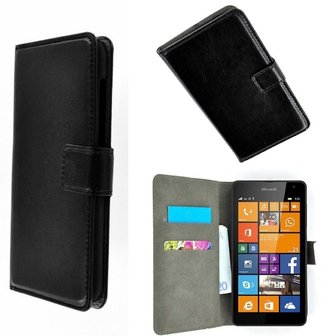 Slim Wallet Bookcase hoesje - Microsoft Lumia 535 - Wallet Book Case / cover Slim - Zwart