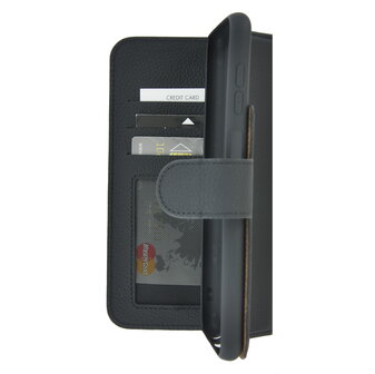 Nokia G60 Hoesje - Bookcase - Nokia G60 Book Case Wallet Echt Leer Zwart Cover