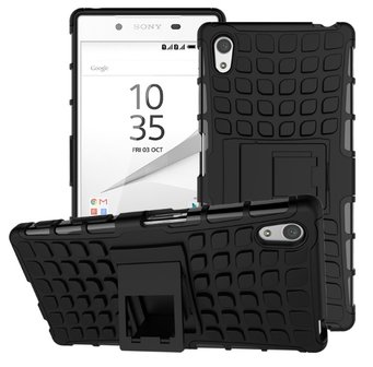 sony-xperia-z5-smartphone-hoesje-shockproof-case-tweedelig-met-standfunctie-zwart