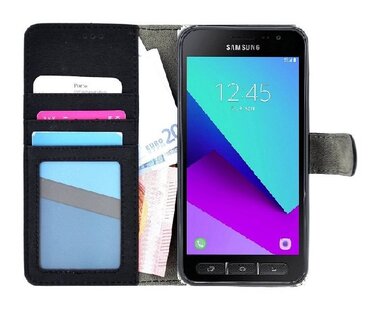 Samsung-Galaxy-Xcover-4-Zwart-wallet-bookcase-portemonnee-hoesje