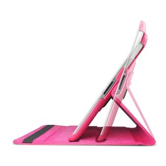 Apple-iPad-Pro-10.5(2017)-kunstleder-tablethoes-360&deg;-draaibare-bookcase-roze