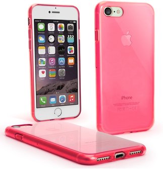 Roze-transparant-tpu-siliconen-hoesje-voor-iPhone-8