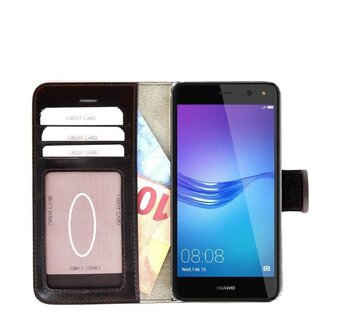 Wallet Bookcase Hoesje voor Huawei Y5 2017 - Fashion Bruin