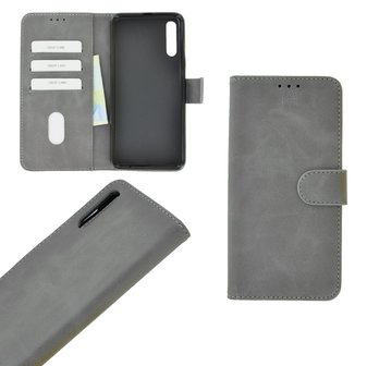 Pearlycase Grijs Hoes Wallet Book Case voor Samsung Galaxy A50