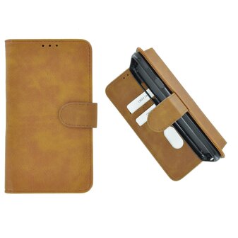 Pearlycase Hoes Wallet Book Case Bruin voor Samsung Galaxy A90