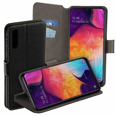 Pearlycase Luxe Y Wallet Bookcase Zwart Hoesje voor Samsung Galaxy A50s