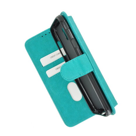 Pearlycase Hoes Wallet Book Case Turquoise voor Samsung Galaxy A10e