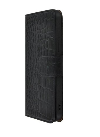 Samsung Galaxy A33 5G Hoesje - Bookcase - Samsung A33 5G Hoesje Book Case Wallet Echt Leer Croco Zwart Cover