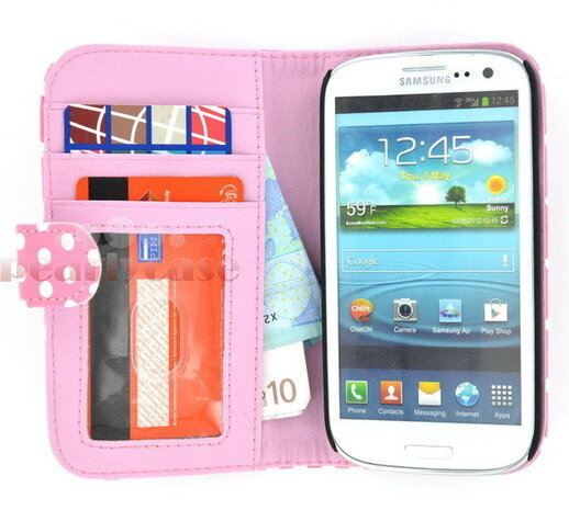 Samsung-galaxy-s3-neo-book-style-wallet-case-polkadot-roze