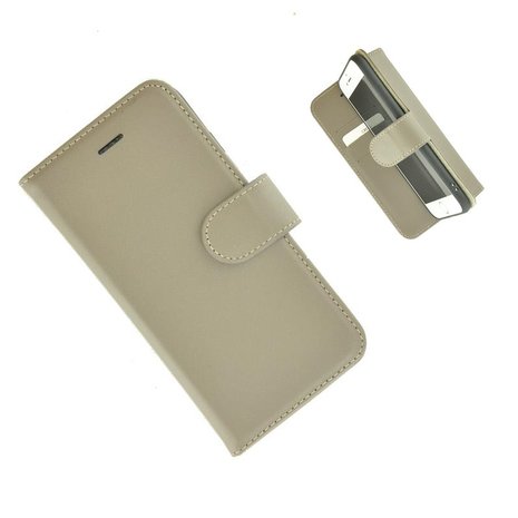 Wallet-Bookcase-Handmade-Pearlycase®-Effen-Kakigrijs-100-Echt-Leer-Hoesje-voor-iPhone-7