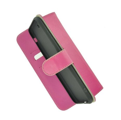 Pearlycase® Samsung Galaxy S7 Edge Hoesje Echt Leder Wallet Bookcase Roze