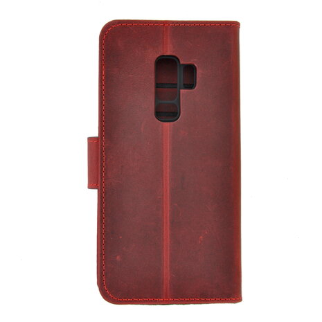 Pearlycase Echt Leder Antiek bordeaux rood Bookcase Hoesje voor Samsung Galaxy S9