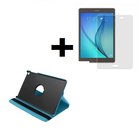 Samsung-Galaxy-TAB-A-10.1-(2016)-SM-T580-SM-T585-hoes-360°-draaibare-hoesje-cover-Turquoise-+-Tempered-Gehard-Glas-Glazen-screenprotector-Pearlycase