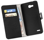 Huawei-Ascend-G750-Honor-3X-Wallet-Book-Case-cover-Y-Zwart