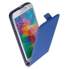 Samsung-Galaxy-S5-Mini-G800--Leder--Flip-case-cover-hoesje-Blauw