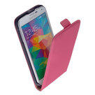 Samsung-Galaxy-S5-Mini-G800--Leder--Flip-case-cover-hoesje-Roze