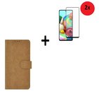 Bruin Hoesje + 2x Full Screenprotector