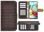 Samsung-Galaxy-A52-Hoesje-5G-Bookcase-Samsung-A52s-5G-Hoesje-Wallet-Book-Case-Echt-Leer-Croco-Kastanjebruin-Cover
