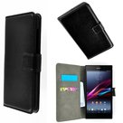 Sony xperia T3 book style wallet case zwart