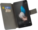 Huawei,p8,lite,book,style,wallet,case,zwart