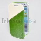 Samsung,galaxy,s3,neo,book,style,wallet,duo,color,case,groen,wit
