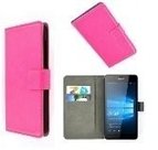 Microsoft,Lumia,550,hoesje,book,style,wallet,case,roze