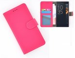 Sony-Xperia-X-Compact-smartphone-hoesje-wallet-book-style-case-roze