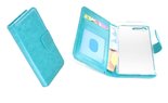 Wallet book style case hoesje voor Sony Xperia X Compact - Effen Turquoise