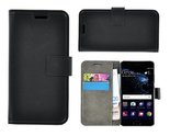 Huawei-P10-Zwart-effen-bookstyle-wallet-case-hoesje