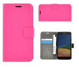 Motorola-Moto-G5-Roze-effen-bookstyle-wallet-case-hoesje