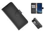 Samsung-Galaxy-S8-Echt-Leer-Handmade-Wallet-Bookcase-Pearlycase®-Hoesje-Effen-Zwart