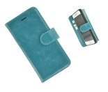 Turquoise-Effen-Wallet-Bookcase-Pearlycase®-100-Echt-Leer-Handmade-Hoesje-voor-iPhone-6/6S