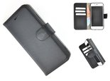 Wallet-Bookcase-Handmade-Pearlycase®-100-Echt-Leer-Effen-Zwart-Hoesje-voor-Apple-iPhone-7