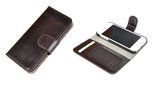 Luxe-Echt-Lederen-Wallet-Bookcase-Donkerbruin-hoesje-voor-iPhone-5-/-5S-/-SE