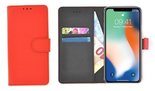 Wallet Book Case puleder Hoesje voor Apple iPhone X - Rood Effen 