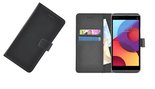 Wallet-Book-Case-puleder-Hoesje-voor-LG-Q8-Zwart-Effen