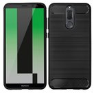 Zwart Hybrid Carbon Look TPU Hoesje voor Huawei Mate 10 Lite 