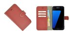 Pearlycase® Samsung Galaxy S7 Hoesje Echt Leder Wallet Bookcase Oxyderood