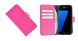 Pearlycase® Samsung Galaxy S7 Hoesje Echt Leder Wallet Bookcase Roze