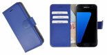Pearlycase® Samsung Galaxy S7 Hoesje Echt Leder Wallet Bookcase Donkerblauw